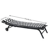 2PCS Set Chaise Lounge Cushions Outdoor, Adjustable Replacement Lounge Chair Cushions for Outdoor Furniture, Comfortable Patio Furniture Seat Cushion Chaise Lounge Cushion, Black And White Stripes