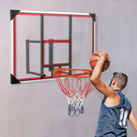 110*75 Wall Mounted Basketball Hoop, Backboard Hoops and Goal Rim Combo, Potable Shatterproof Polycarbonate Board with All-Steel Rustproof Frame for Outdoor, Indoor