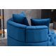 Modern Barrel Chair, Round Oversized Barrel Chairs, Sofa Lounge Accent Chair, Velvet Leisure Sofa Chair , Modern Leisure Chair with 3 Pillow for Living Room Bedroom Hotel Office,Blue