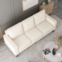 2 Pieces Living Room Sofa Set, Modern Sofa Couch with Loveseat and 3 Seater Sofa, Upholstered Couch Sofa Set for Living Room, Bedroom Office, Beige