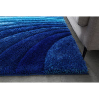 24"x36" Soft Pile Hand Tufted Shag Area Rug, "3D Shaggy" Living Room Carpet, Persian Area Rugs for Modern Home Décor, Soft Luxury Rug, Blue