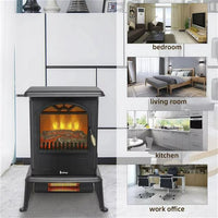 Electric Fireplace Heater,22.4" Freestanding Portable Infrared Fireplace Heater Stove with 3-Sides Realistic Flame for Indoor Use, Overheating and Tip-Over Safety,1000W/1500W