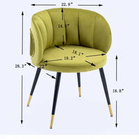 Modern Velvet Accent Chair,Upholstered Barrel Armchair with Padded Seater & Round Backrest, and Black Metal Feet,Single Sofa Chair for Reading Lounging