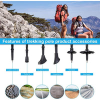 Trekking Poles Collapsible Hiking Poles, 2pcs Walking Stick, Trekking Poles for Hiking Adjustable Strong Lightweight Walking Sticks with Tri-Fold Quick Adjust Flip-Lock Padded Strap for for Travel