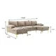 110" Accent Sofa, U-Shaped Sectional Sofa, Modern Upholstered Accent Sofa with Metal Legs and Padded Seat, 4-Seater Leisure Sofa Couch, for Living Room Apartment, Camel