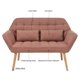 Loveseat Sofa, Mid Century Modern Decor Love Seat Couch with 2 pillows, Linen Tufted Upholstered Love Seats Furniture for Living Room (Pink)