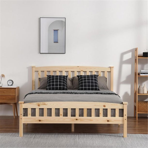 Full Size Platform Bed Frame with Headboard and Footboard, Wood Slats Support