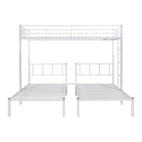 Twin Size Triple Bunk Bed Frame with 13.5'' H Under Bed Space, Metal Bunk Bed with Built-in Ladder, Can be Seperated into 3 Beds, Space Saving, for Kids, Boys and Girls