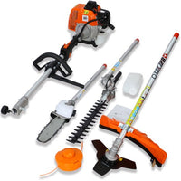 Multi-Functional Trimming Tool, 52CC 2-Cycle Garden Tool System with Gas Pole Saw, Hedge Trimmer, Grass Trimmer, Brush Cutter EPA Compliant Garden Combo for Lawn Care