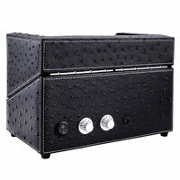 Double Automatic Watch Winder in Black Leather