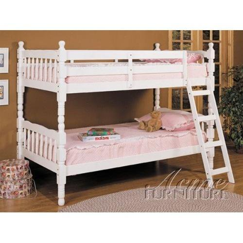 Ecueze Popular Products，Stylish Design,Homestead Bunk Bed Twin Sizes Bed in (White)
