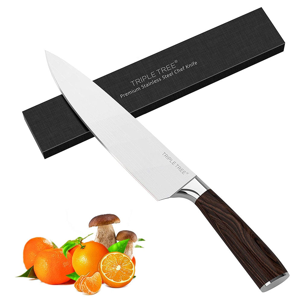ESTHTC Chef Knife, Multipurpose Kitchen Knives 8 inch, High Carbon  Stainless Steel Ultra Sharp Japanese Knife, Full Tang Blade Cook Knife, Pakkawood Handle, Knife Sharpener, Blade Guard
