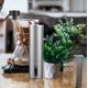 Triple Tree Manual Coffee Grinder with Ceramic Burr, Portable Hand Coffee Bean Mill, Fine Coarse Adjustable, Stainless Steel Shell with Removable Handle, 0.4 Cup Container