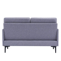 54inch Couch for Living Room, Mid Century Modern Loveseat Sofa with 2 Bolster Pillows, Upholstered Sofa with Arms for Bedroom, Apartment, Home Office, Light Gray